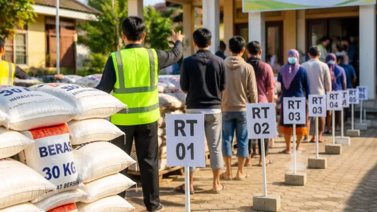 Singkawang Terapkan Antrean RT dan Abjad, Distribusi 82,590 kg Beras di Roban Lancar