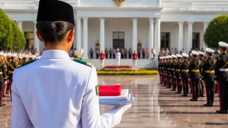 Siswi Pontianak SMKN 5 Dipercaya Jadi Pembawa Baki pada Upacara HUT ke-81 RI
