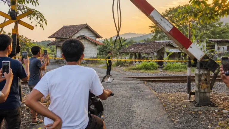 Sleman: Pemuda Diduga Rusak Palang Perlintasan Kereta di Banyumeneng