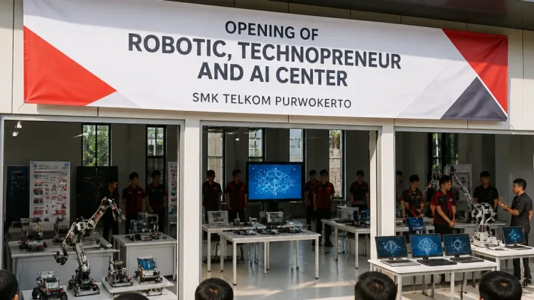 SMK Telkom Purwokerto Resmikan Pangkalan Robotik dan AI Center untuk Penguatan Pelajar