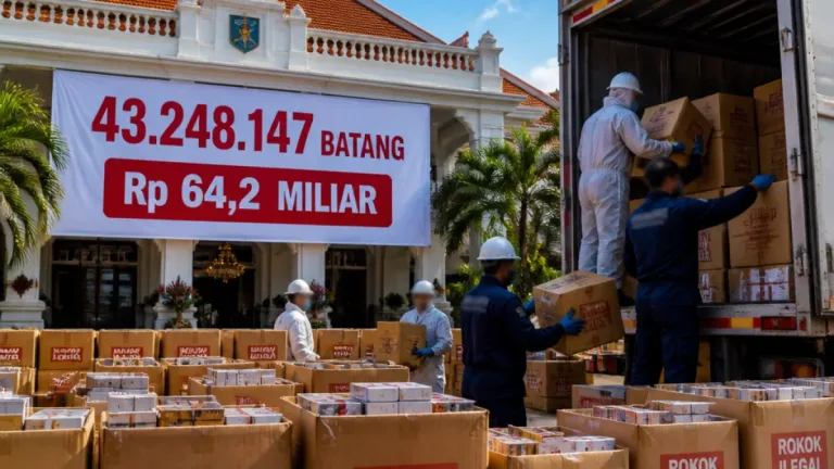 Surabaya Perkuat Pengawasan: 43,2 Juta Batang Rokok Ilegal Dimusnahkan