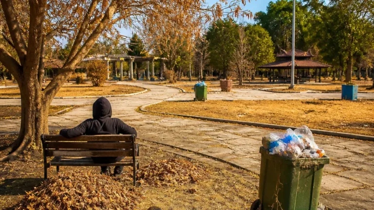 Taman Kota Sampit Terlihat Gersang dan Kurang Terawat di Tengah Musim Kemarau