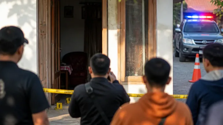 Tersangka Pembunuhan Satu Keluarga di Palu Jalani Prarekonstruksi di Lokasi Kejadian