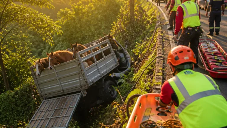 Truk Bermuatan Kuda Terperosok ke Jurang di Magelang, Enam Orang Luka