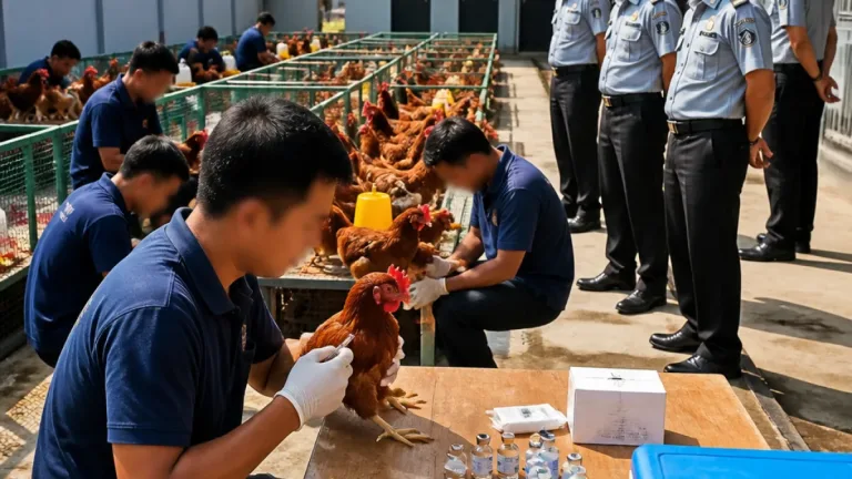 Vaksinasi 250 Ayam Petelur di Rutan Bandar Lampung Tingkatkan Produktivitas Pembinaan
