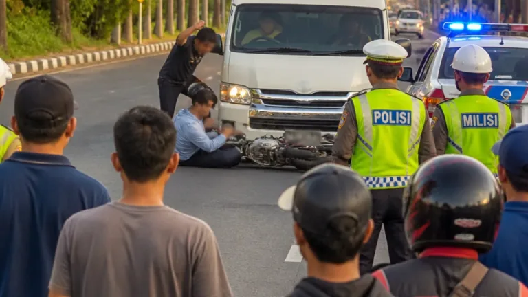 Wakapolsek Samarinda Ulu Dipukul Saat Bantu Evakuasi Motor di Jalan Dr Juanda