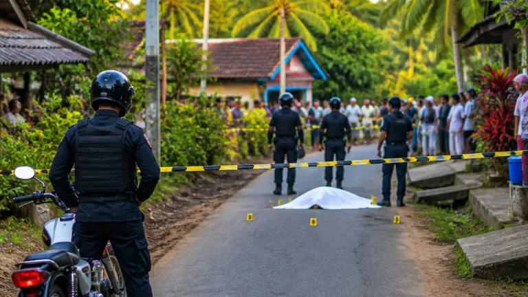 Wanita Ditemukan Tewas di Jalan Desa Wiralaga I, Pelaku Diduga Mantan Suami