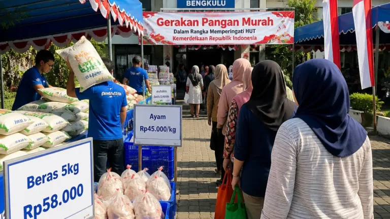 Warga Bengkulu Serbu Gerakan Pangan Murah: Beras hingga Ayam Dijual dengan Harga Terjangkau