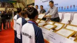 CM felicitates Mirabai Chanu, other Glasgow medallists; hands jobs to 71 National Games gold winners