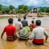 Pregnant woman ferried on stretcher across floodwaters in Gadchiroli; health dept defends response
