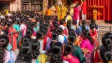 Thousands of women tie rakhi to Lord Jagannath at Gayatri Nagar temple in Raipur