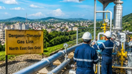 Dergaon-Dimapur pipeline links Dimapur to North East and National Gas Grids