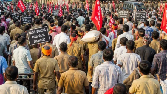 Hubballi hamalis protest for immediate revision, uniform piece-rate minimum wages