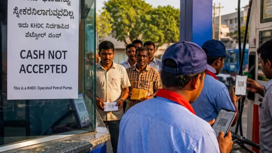 Hubballi petrol bunk stops accepting cash, sparks legal and consumer concerns