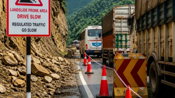 Jammu commuters warned as NH‑44 movement regulated on vulnerable stretches amid rain forecast