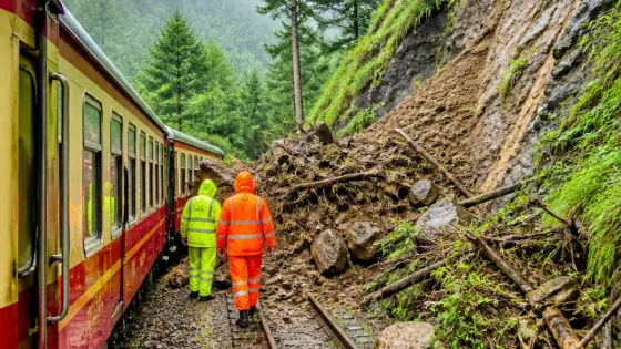 Landslide between Gumman and Koti halts Kalka–Shimla services, fog and monsoon worsen disruption in Shimla