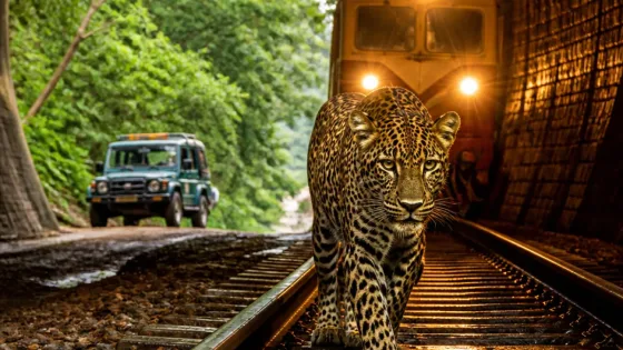 Leopard walks through Bhanwartank tunnel on Bilaspur–Katni line; train slowed, forest patrols stepped up