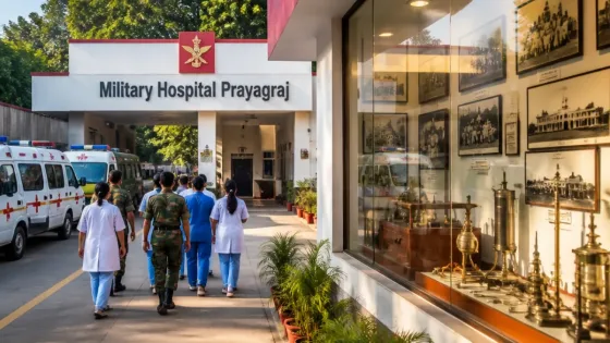 Maj Gen reviews medical preparedness, infrastructure and heritage at Military Hospital Prayagraj