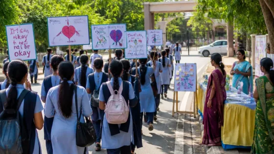 More than 100 students rally in Tiruchirappalli for suicide prevention on World Suicide Prevention Day