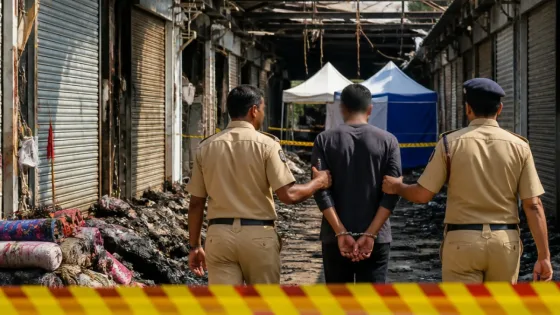 Surat crime branch arrests former accountant over Shyam Sangini Market blaze