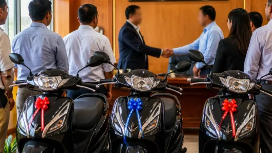 UCO Bank hands over scooties to DC office in Kohima under CSR programme