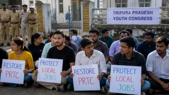 Youth Congress alleges new Tripura recruitment policy sidelines local youth; stages six-hour sit‑in