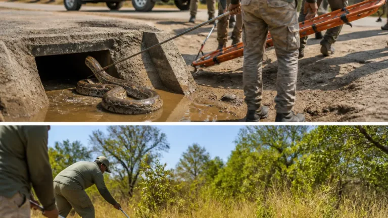 12-foot rock python rescued near drain in Ujjain village, released into Kheoni sanctuary