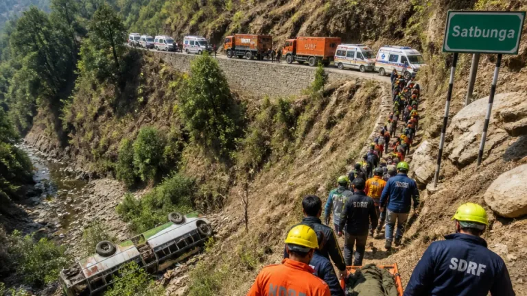 22 Injured After Tour Bus Falls Into Gorge Near Mukteshwar; NDRF, SDRF Join Rescue