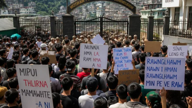 Aizawl: Hundreds of MZP members protest at MPSC, demand overhaul of recruitment process