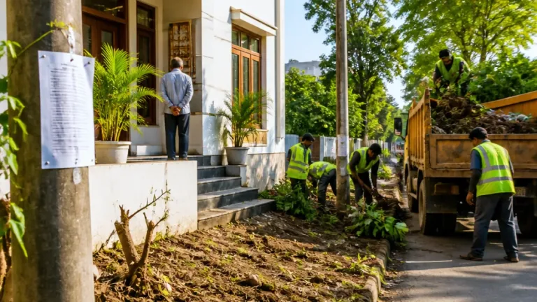 Amravati enclave dispute after trees removed from corner-house green patch
