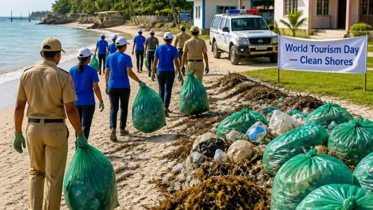 Andaman L-G leads cleanliness drive on Shaheed Dweep, reviews waste management and public services