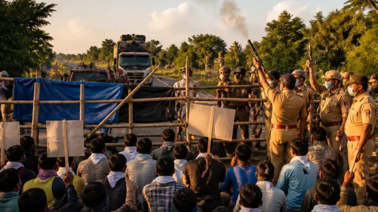 Assam says four from Arunachal fired inside undisputed territory; protesters demand arrests, launch blockade