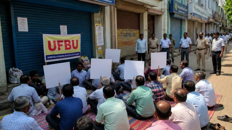 Banking services hit as UFBU strike shutters branches across Puducherry