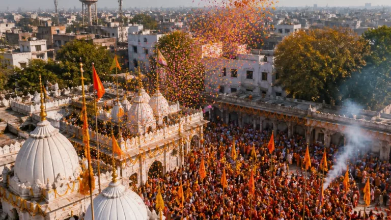 Bareilly temple sees helicopter flower shower during Sawan Nag Panchami