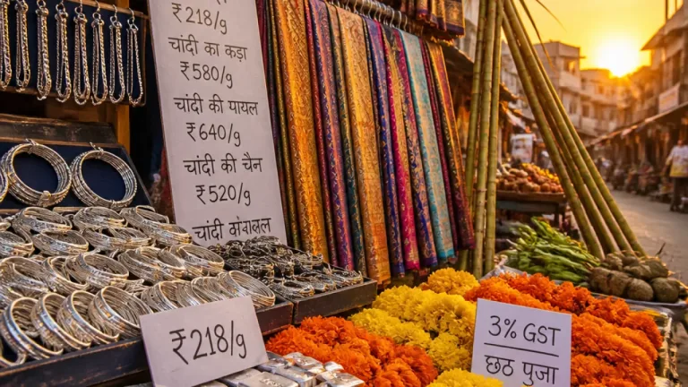 Bhagalpur silver price holds at ₹218 per gram; silk, festival demand shape local market