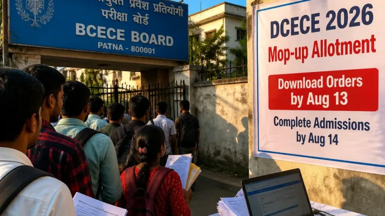 Bihar DCECE 2026 mop-up allotment: 6,374 seats provisionally allotted; admissions by Aug 14
