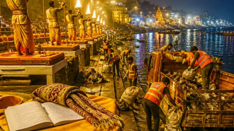 Bihar minister joins Ganga Aarti as Namami Gange steps up post‑flood cleanup in Varanasi