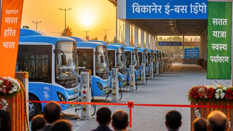 Bikaner gets PM e‑Bus service as CM Bhajan Lal Sharma inaugurates electric depot