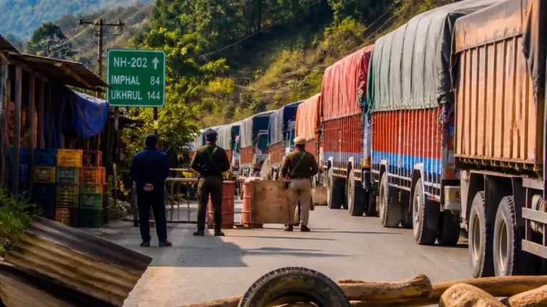 Blockade on NH-202 leaves 400+ trucks stranded; essential prices spike 140% in Manipur