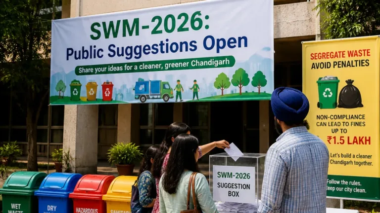 Chandigarh invites public suggestions on new Solid Waste Management-2026 bylaws; four‑bin segregation, fines up to ₹1.5 lakh