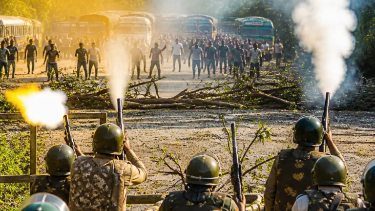Clash at Silapathar as economic blockade enters second day; Arunachal police fire in air