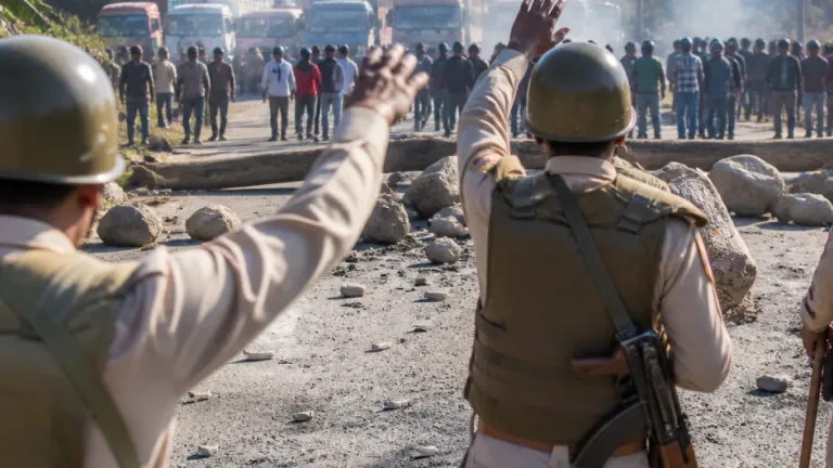 Clash on Assam‑Arunachal border as economic blockade continues; Arunachal police fire in air to disperse mob