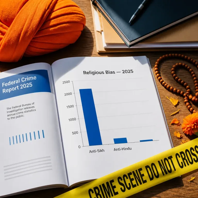 FBI 2025 data show 189 anti‑Sikh and 32 anti‑Hindu hate‑crime offences in US