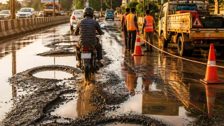 Cuttack commuters warn of accidents as Press Chowk–Madhupatna stretch turns into craters