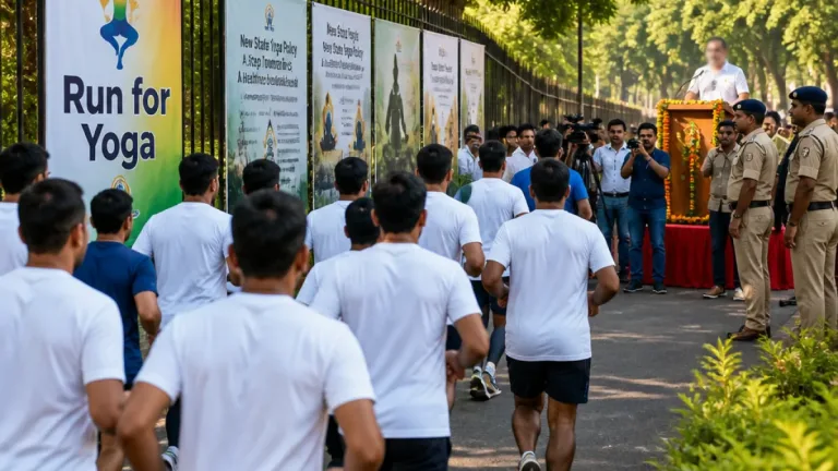 Dehradun: CM Dhami leads 'Run for Yoga' at Police Lines ahead of International Day of Yoga