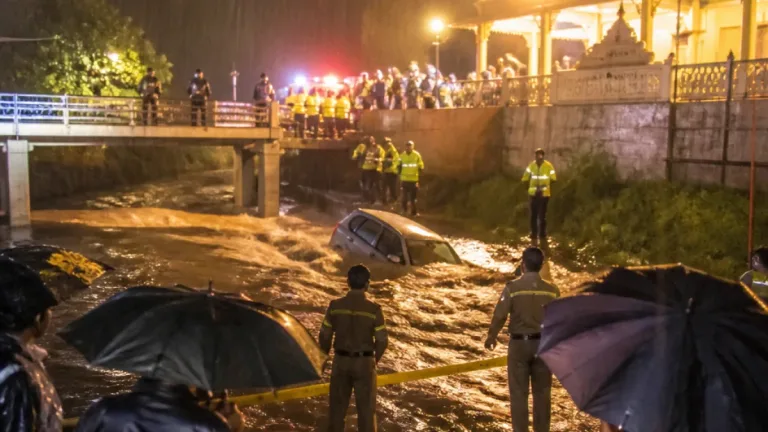 Eight killed as car plunges into rain-swollen drain near Bagulamukhi temple in Agar Malwa