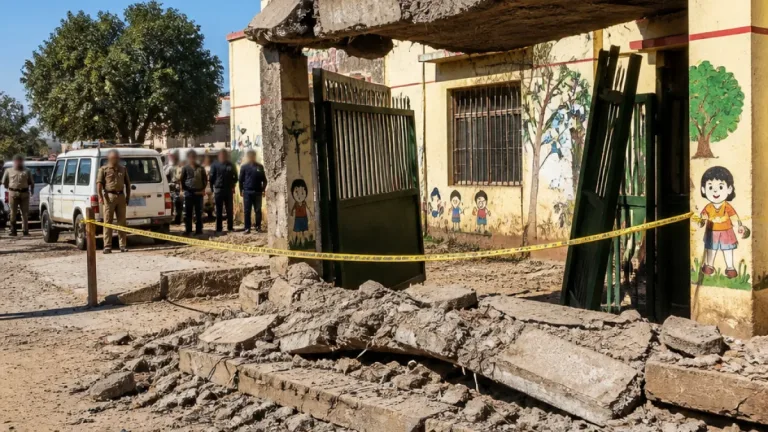 Eight-year-old dies as school porch collapses during Independence Day event in Sambhal