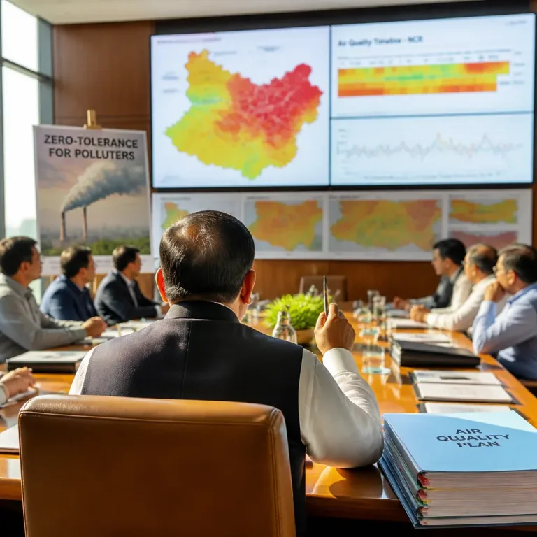 Union minister reviews NCR air‑quality plans, urges coordinated IEC and ‘zero‑tolerance’ for polluters