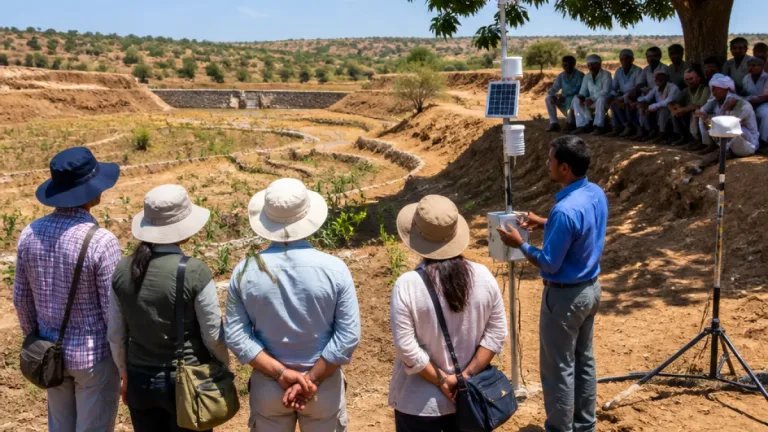 Ethiopian delegation studies ICRISAT water and land management in Jhansi