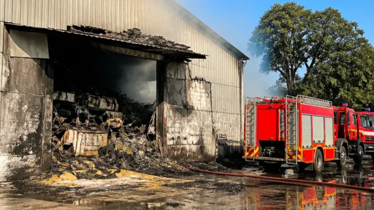 Fire guts plastic-sheet unit in Thane’s Pande Industrial Estate; no casualties